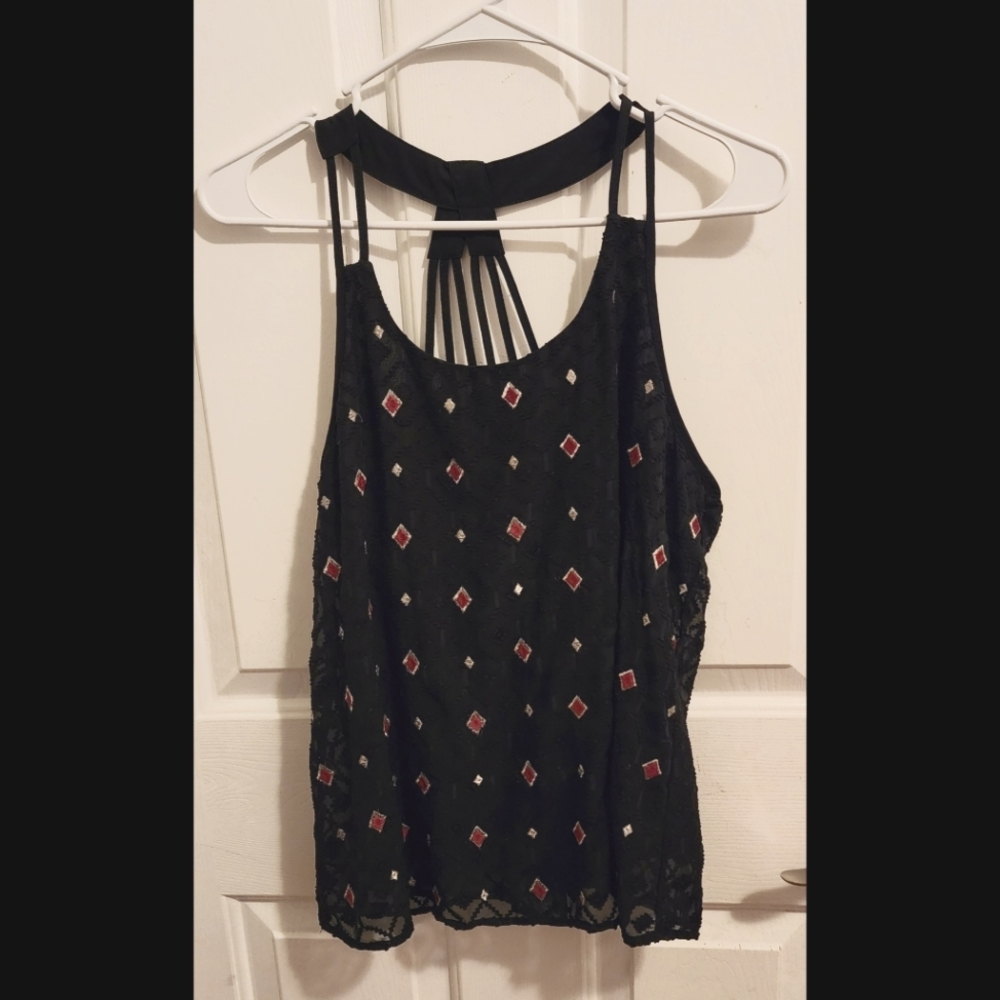 Geometric Black Tank